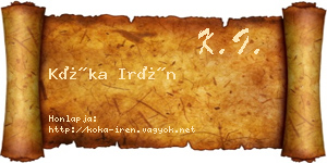 Kóka Irén névjegykártya