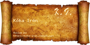 Kóka Irén névjegykártya