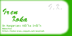 iren koka business card